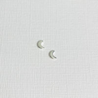 Silver Mini Moon Stud Earrings