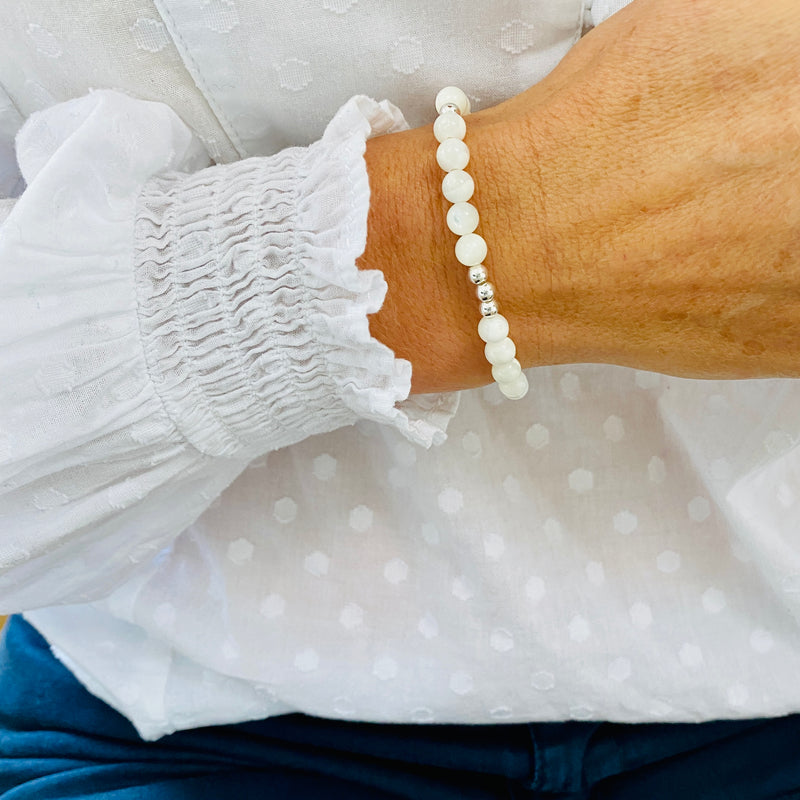 Pearl Bracelet. Pearl Jewellery. Pearl Silver Bracelet