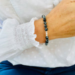 Snowflake Obsidian Bracelet with Silver Accent | Solo or Stack Set