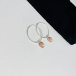 Silver Pink Opal Hoop Earrings