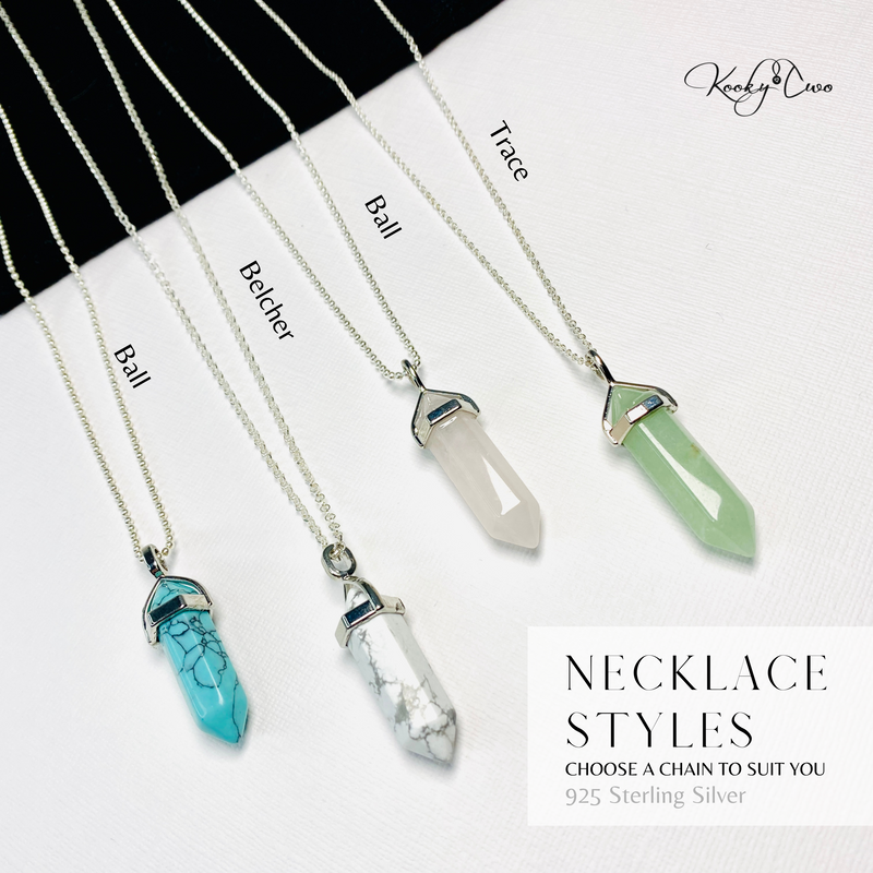 LUCK | Crystal Green Aventurine Point Necklace Sterling Silver