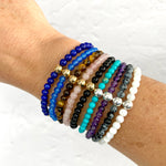 unisex gemstone bracelets made with sterling silver beads and gemstones or 14k gold filled beads and gemstones.
