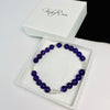 Amethyst Gemstone Bracelet with Silver Accent | Solo or Stack Set