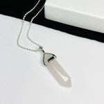 PEACE | Crystal Rose Quartz Point Necklace Sterling Silver