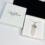 Rose quartz necklace gift for her.