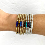 Pretty gemstone bracelets with sterling silver beads or 14k gold filled beads. Unisex bracelet gift for him or for her.