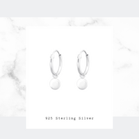 Silver Disc Mini Earring Hoops