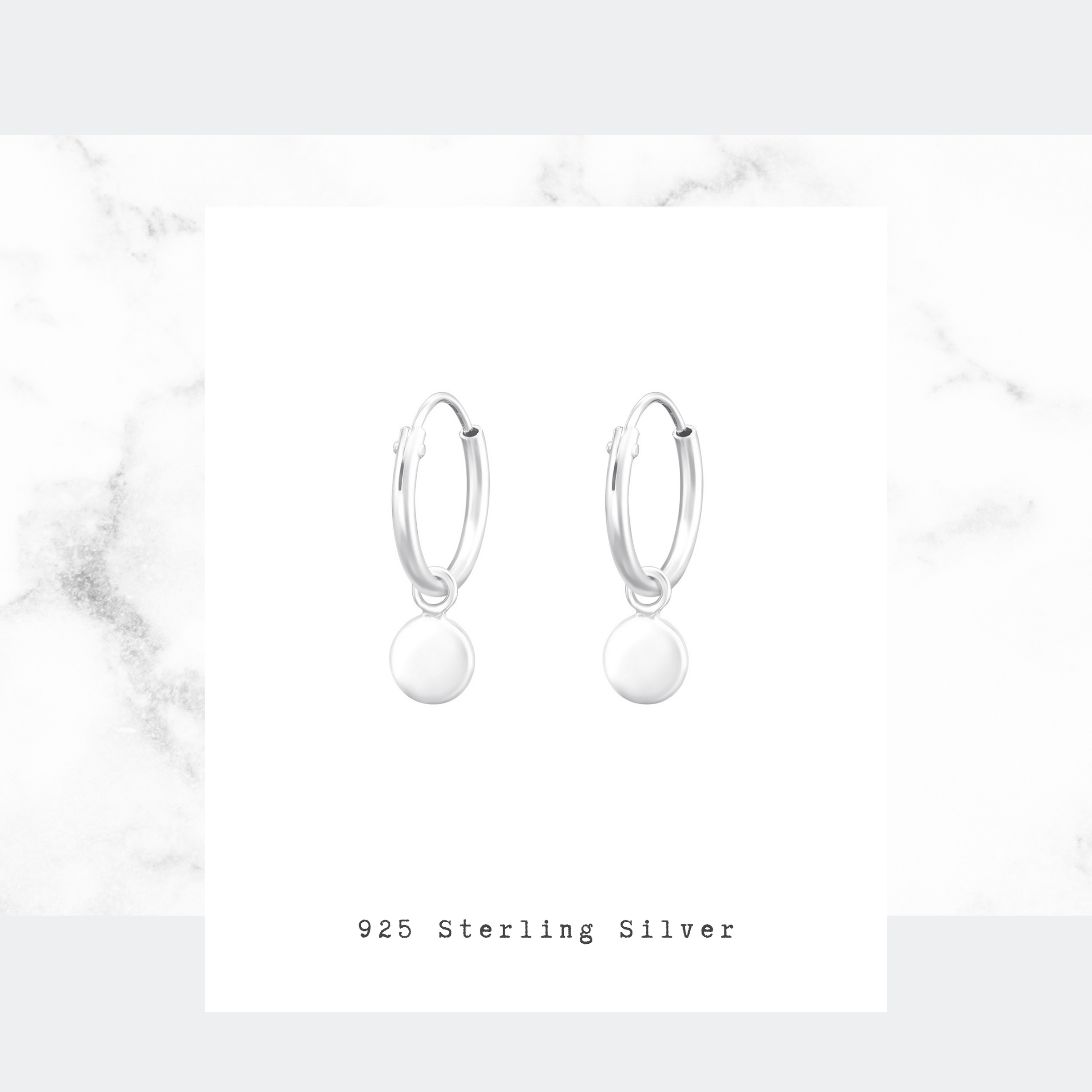 Silver Disc Mini Earring Hoops
