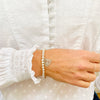 Sterling silver leopard charm bracelet. Hand beaded silver bracelet. Handmade jewellery. Handmade bracelet.