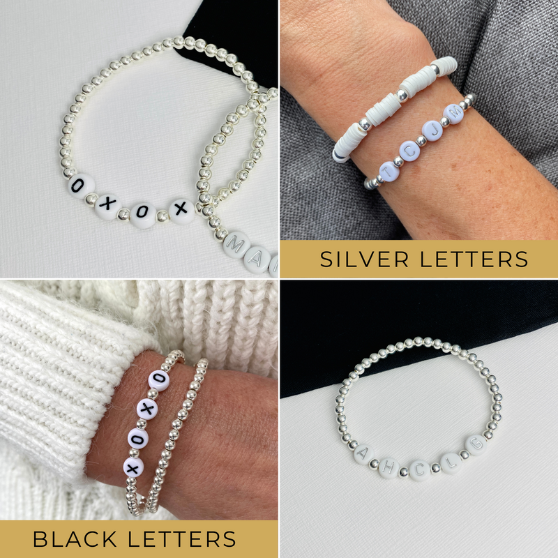 Silver letters 2025 for bracelets