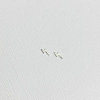 Silver Mini Lightning Bolt Stud Earrings