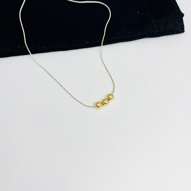 30th Birthday Necklace | Gold Three Bead Necklace - KookyTwo