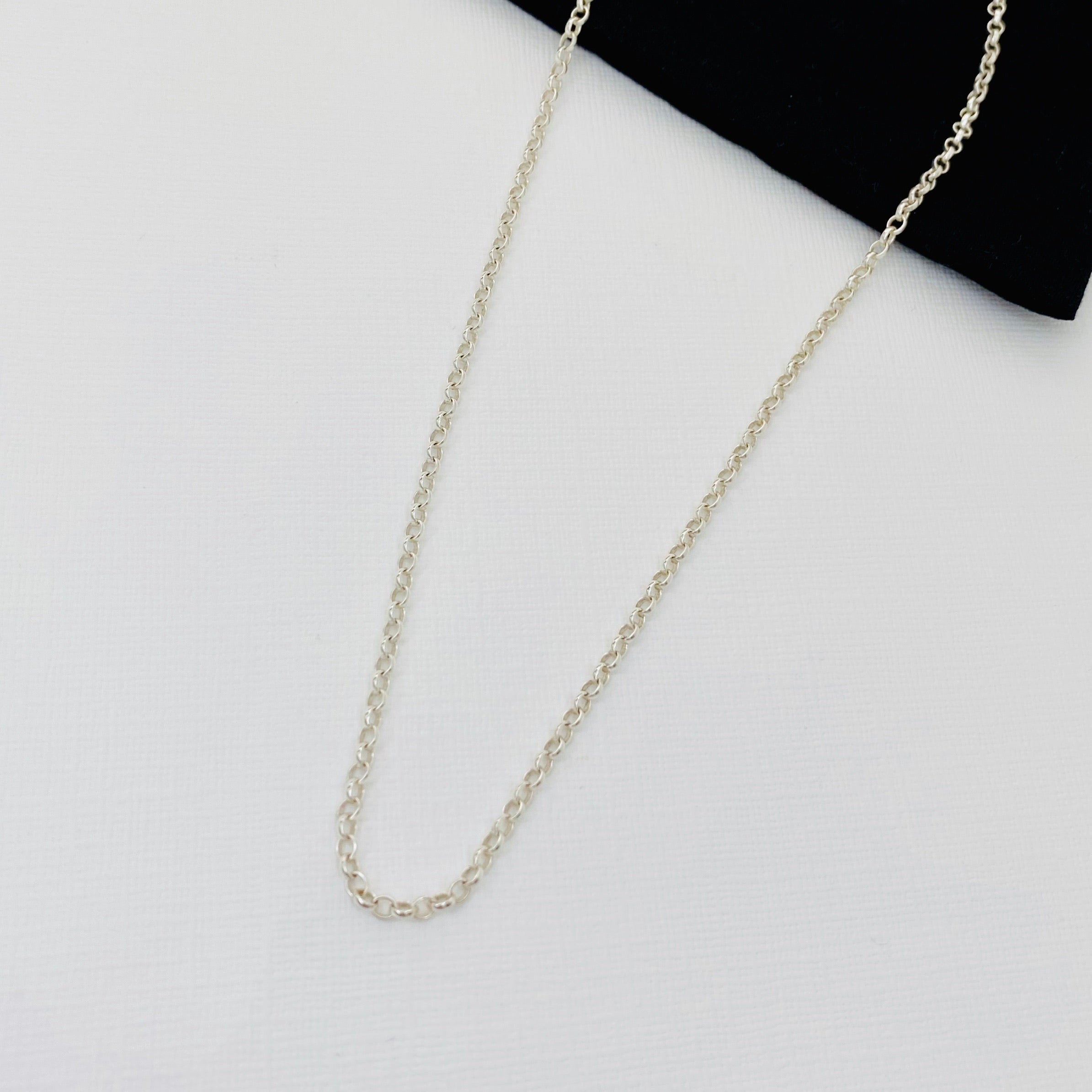 Belcher chain on white background. Chain also know as role style chain.