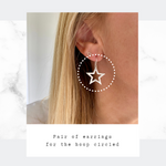 Silver Open Star Drop Earrings