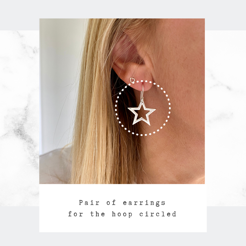 Silver Open Star Drop Earrings - KookyTwo