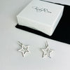 Silver Open Star Drop Earrings - KookyTwo