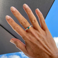 sterling silver bead ring with turquoise bead - KookyTwo