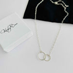 Sisters necklace in sterling silver with adjustable length.