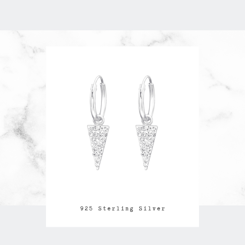 Sterling silver mini hoop sparkle earrings. KookyTwo Jewellery.