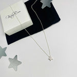 Silver sparkle star necklace in sterling silver. Gift for teen adjustable necklace.