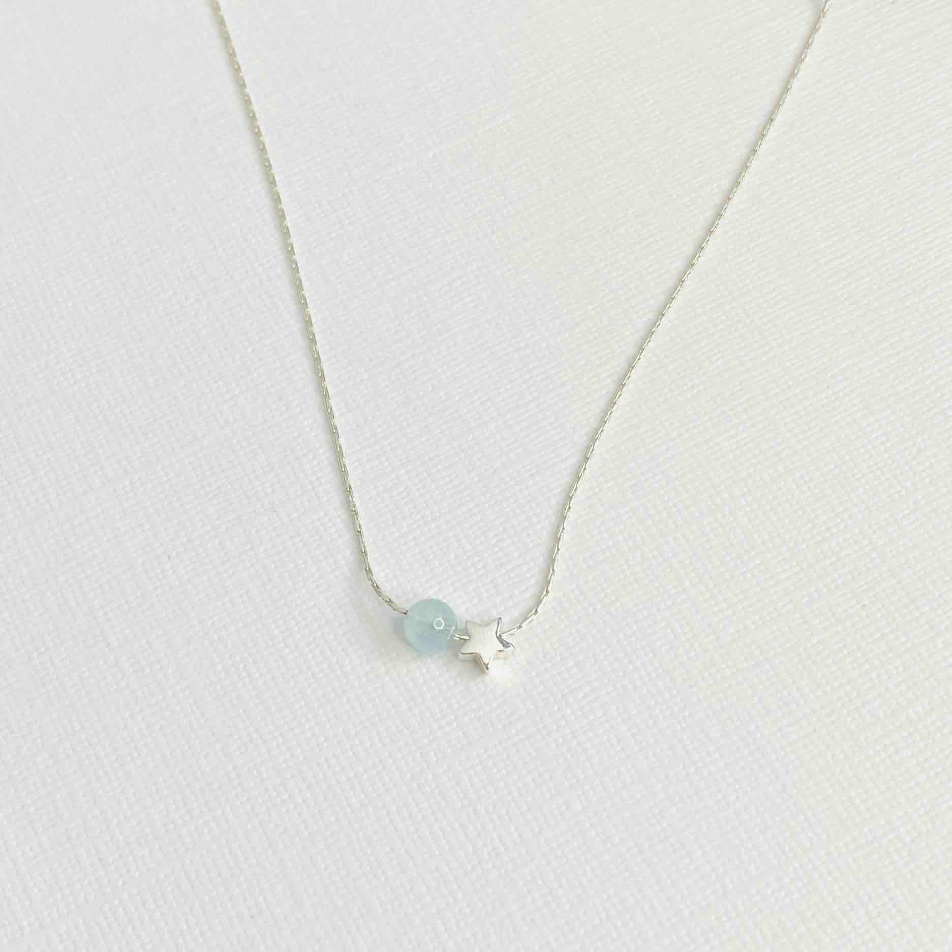 Silver Aquamarine Necklace | March Birthday Gift | KookyTwo