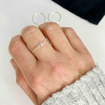Silver anxiety bead ring. Slim ring with bead to help with anxiety. KookyTwo.