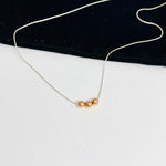 30th Birthday Necklace | Rose Gold Three Bead Necklace - KookyTwo