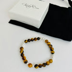 Tiger Eye Bracelet with Silver Accent | Solo or Stack Set