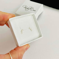 Silver Trio Star Stud Earrings