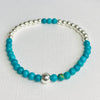 Turquoise bead bracelet with sterling silver beads. /handmade by KookyTwo. Summer jewellery style.