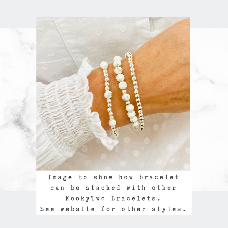 Howlite Bead Bracelet Stacking Set